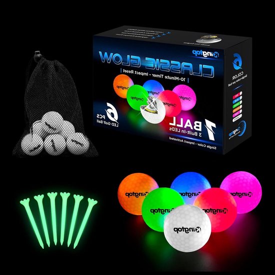 Glow in the Dark Golfballen - LED Golfballen - Nachtgolf Spelen - 10-Minuten Reset Timer - 6 Stuks - Klassiek Gloed