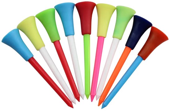 Go Go Gadget - Golftees - Golf accessoires - Herbruikbaar - 83mm - 1 set van 10 stuks - Meerkleurig van Go Go Gadget
