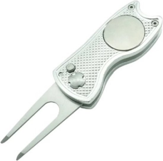 Go Go Gadget - Pitchfork - Golf - Opvouwbaar - RVS - 11.5*3*1cm - Zilver van Go Go Gadget