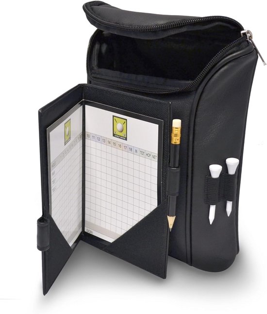 Golf Accessoire Tas - Scorecard Houder - Golfen - Afneembare Houder - 24.4 x 20.2 x 5.1 cm - Zwart van GOLF