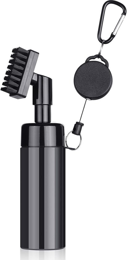 Golf accessoires-Golfclubborstel en groefreinigingsgereedschap-Met lekvrije opslagbuis, knijpfles, borstelkop, en karabijnhaak van Merkloos