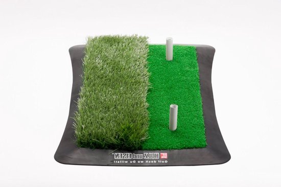 Golf Afslagmat - Golf Trainingsmat - Golf Oefenen - Inclusief Twee Tees - 60 x 30 cm - Groen van Merkloos