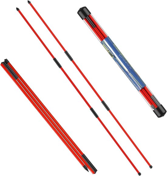 Golf Alignment Sticks - Golf Oefenhulp - Golf Swing Verbeteren - Opvouwbaar Glasvezel Ontwerp - 123cm - Rood van GOLF