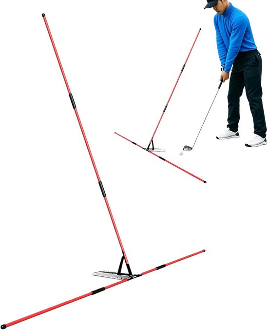 Golf Alignment Sticks - Trainingshulp Golf - Swing Oefening - Hoek Aanpassing - 112 cm - Rood van GOLF