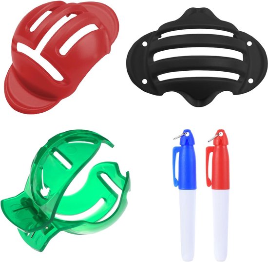 Golf bal lijnhulpmiddelen set - 3 stuks kleurvarianten - inclusief markerpennen - verbeter je schotnauwkeurigheid - ShopVlot