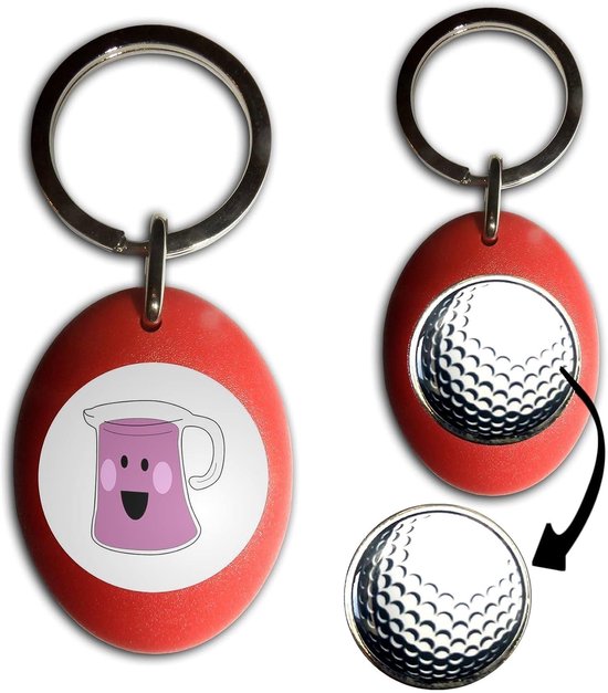 Golf Bal Marker - Sleutelhanger Accessoire - Golfen Op De Baan - Magnetisch Bevestigd - 25mm Token - Rood