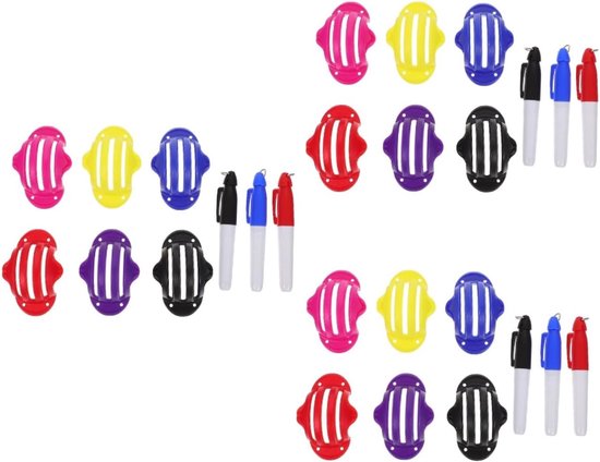 Golf Bal Markers - Lijn Stencils - Golfbal Lijnen Tekenen - Set van 18 Stuks - 6.7X4.5X3cm - Diverse Kleuren