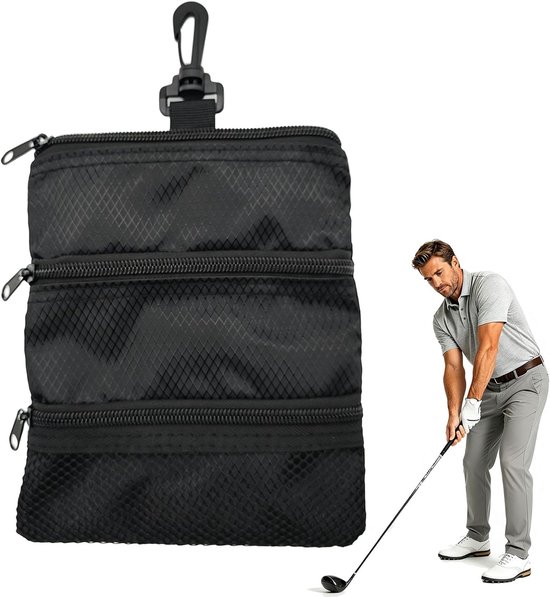 Golf Ball Bag drie lagen - nylon - opbergtas voor 18 golfballen - ideaal voor georganiseerde opslag - SnelShoppen