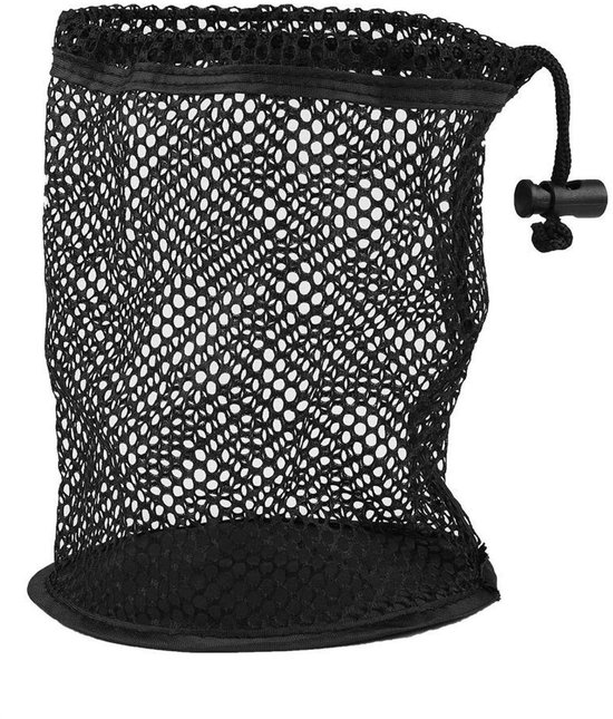 Golf Ball Bag Zwart Mesh Nylon - Opruimtas voor 25/50 Golfballen