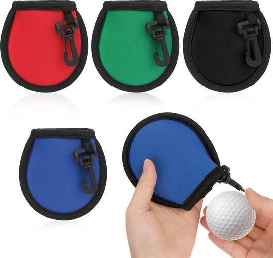 Golf Ball Cleaner - 4 Stukken - Draagbare Golfbal Tas met 4 Gespen - Praktische Golfaccessoires - Effectieve Reiniging - Golfballen - Waszak - Cadeaus voor Golfers