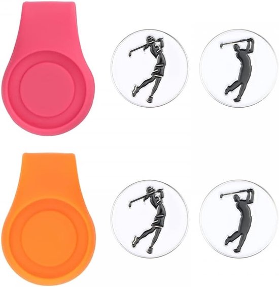 Golf Ball Marker Clip - Silicone Magnetisch - Sterke stabiliteit - Ideaal voor caps en tassen - ShopVlot van GOLF