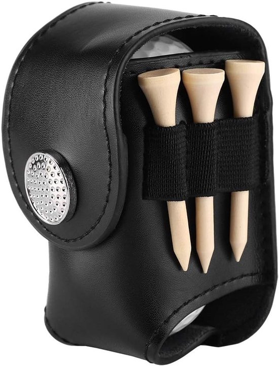 Golf Ball Tas met Clip, Golf Ball Houder en Tees, Handige Utility Pouch voor Golfuitrusting in Zwart