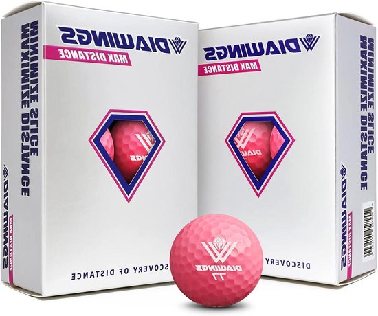 Golf Ballen - Afstand Ballen - Golfen - Anti-Slice - 12 stuks - Roze