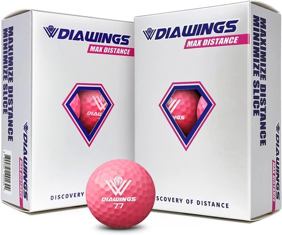 Golf Ballen - Afstand Ballen - Golfen - Anti-Slice Ontwerp - 12 Stuks - Roze