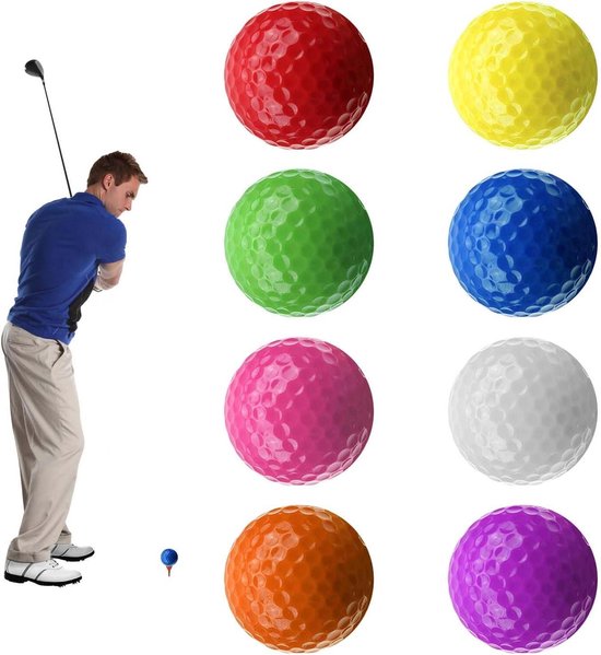 Golf Ballen Set - Oefen Ballen - Golf Training - Duurzaam & Elastisch - 8 Stuks - Multicolor van GOLF