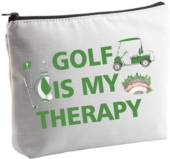 Golf Cadeaus voor Vrouwen, Golf Make-up Tas, Golf Liefhebber, Cadeaus voor Golf Speler, Make-up Tas, Golf Speler, Coach, Cadeaus, Golf Is Mijn Therapie Tas, Golf Tas