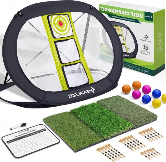 Golf Chipnet - Oefennet Golf - Nauwkeurigheid Verbeteren - Sterke Stabiliteit - 110 x 110 cm - Lichtgroen