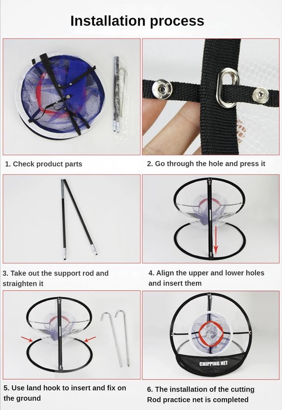 Golf Chipping Net - 3 gaten - Golf Training - ATHLIX van Merkloos