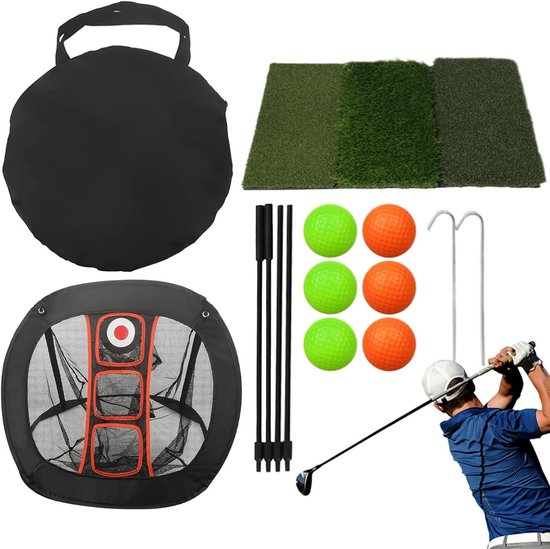 Golf Chipping Net - Golf Oefennet - Golfvaardigheden Verbeteren - Dubbelzijdig Chipping Doel - 70x71x54 cm - Niet gespecificeerd van Merkloos