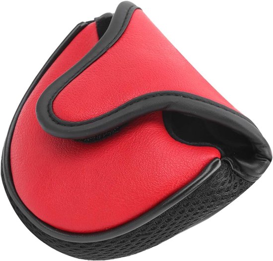 Golf Club Cover, Golf Putter Cover Waterdichte PU Lederen Hoofddeksels 13x11cm (Rood)