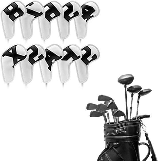 Golf Club Covers - IJzeren Hoesjes - Club Bescherming - Waterdicht PU Materiaal - 10 Stuks - Bruin