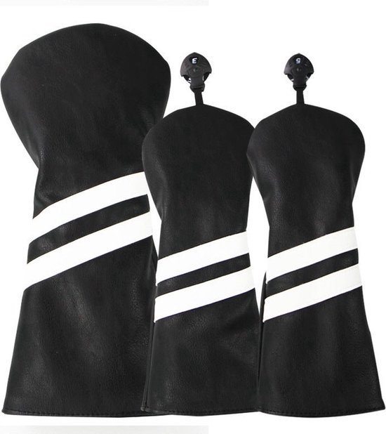 Golf Club Headcover Double-Stripe - Golfclub Covers - Zwart- Headcovers-Golf Spullen- Driver, Hybride, Fairway wood van GOLF