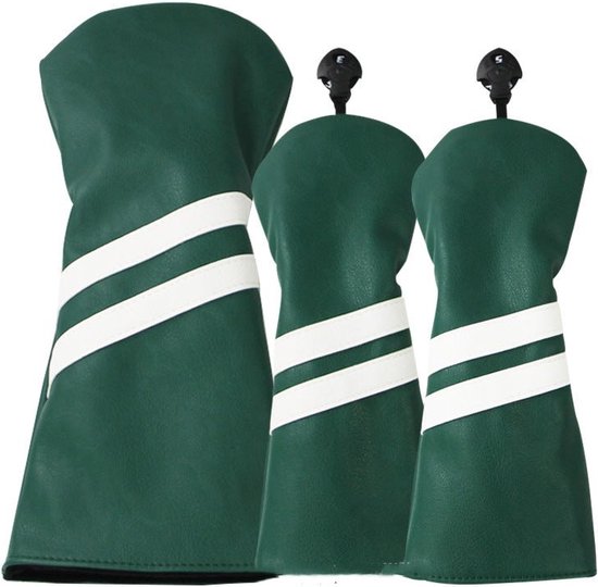 Golf Club Headcover Double-Stripe Groen- Headcovers-Golf Spullen- Driver, Hybride, Fairway wood van Big Max