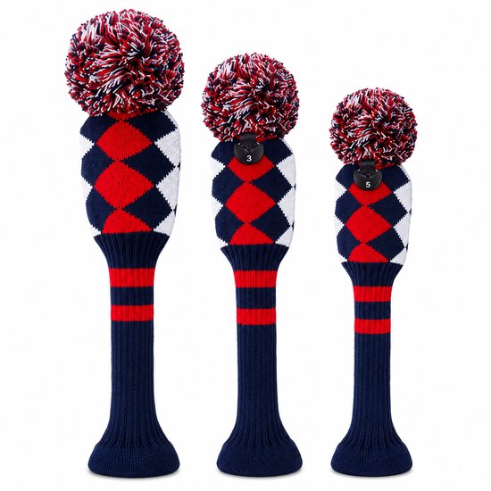 Golf Club Headcover - Golfclub Covers - Diamant Patroon- Knitted Wool - Headcovers- Golf Spullen van GOLF