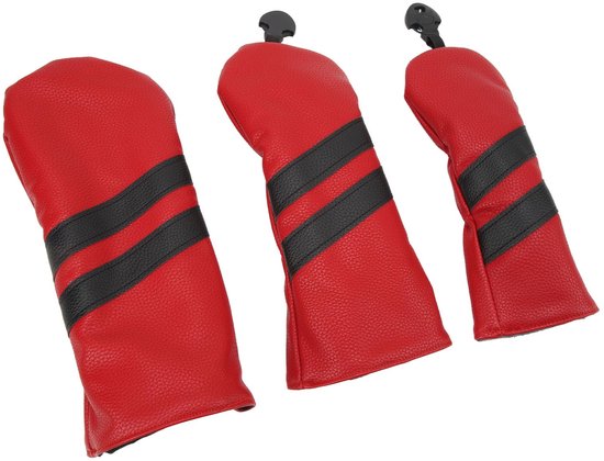 Golf Club Headcover, PU Leather Golf Head Covers for Drivers, Fairway Woods and Hybrids, 3 Wooden Headwear Golf Head Covers with Number Labels van Wosofe