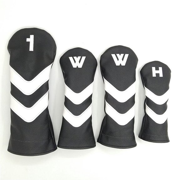 Golf Club Headcover Set - Golfclub Covers - Zwart - Headcovers - Golf Spullen - Driver, Hybride, Fairway wood van SAEKI Golf