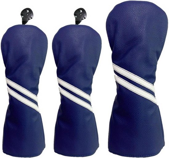 Golf Club Headcovers - Beschermers Hout Clubs - Club Bescherming - Zachte Voering - 3 Stuks - Donkerblauw van GOLF