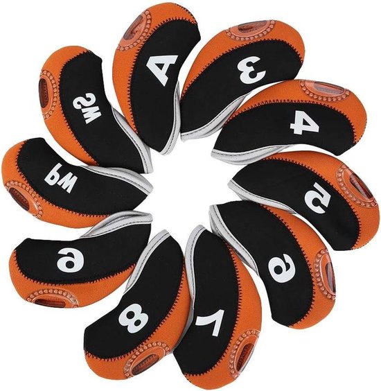 Golf Club Hoofd Cover met Nummers - Set van 10 - Golf Cap - Bescherming voor Golf Hoofd - Handig Accessoire