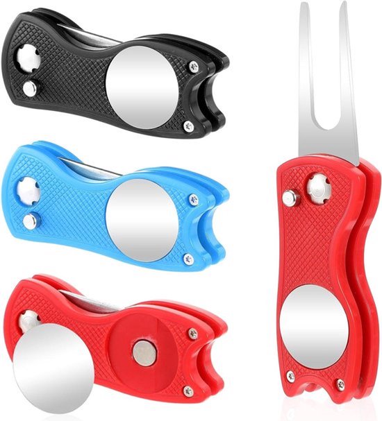 Golf Divot reparatiegereedschap - inklapbaar roestvrij staal - draagbaar voor golfclubs - outdoor sport accessoires.