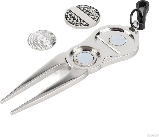 Golf Divot Tool - Pitch Fork Ball Marker - Golfbaan Onderhoud - Met Magnetische Markers