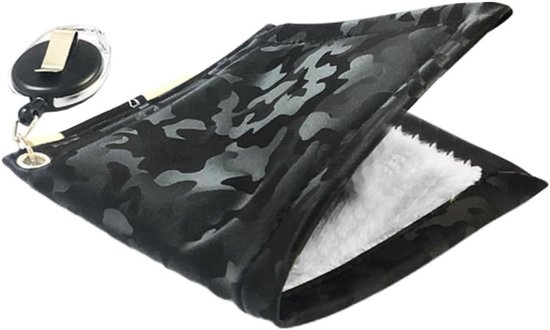 Golf Doek - Microvezel Handdoek - Golf Ballen Reinigen - Zacht Pluche Materiaal - 11.5x11.5cm - Zwart van GOLF