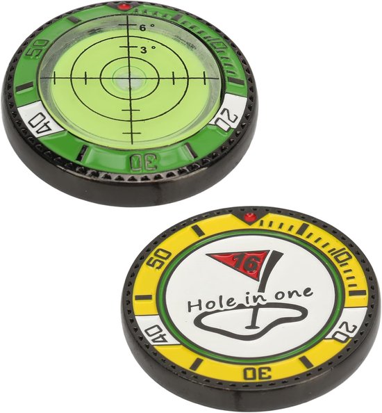Golf Green Reader - Double Silk Putting Aid - Ball Marker met Bubble Level - Nauwkeurig en Draagbaar Accessoire voor Hoge Precisie - Horizontale Bubble - Putt Tool met Hoedclip