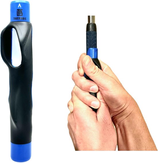 Golf Grip Trainer - Swing Hulp - Juiste Handplaatsing - Past op Elke Club - Eén Maat - Blauw Zwart van Merkloos