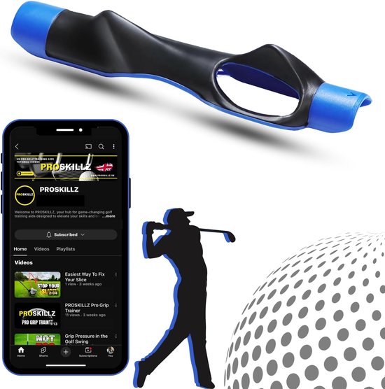 Golf Griptrainer - Verbeter Grip en Swingtechniek - Gratis Tutorial Video's - Universeel voor Alle Clubs - Lichtgewicht en Reisvriendelijk van Merkloos