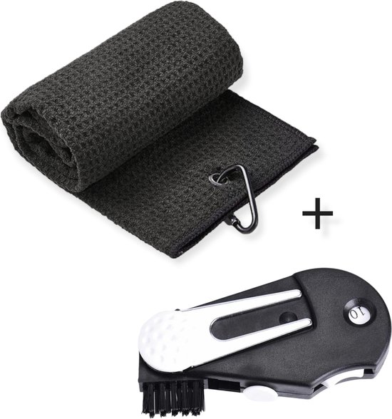 Golf Handdoek + Golf Pitchfork 4 in 1 - Golf accessoires - Golfset van Laiten Golf