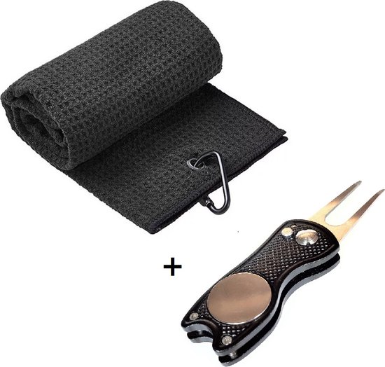 Golf Handdoek + Pitchfork Golf Accessoires Cadeau - Golfset van EAGC Golf.
