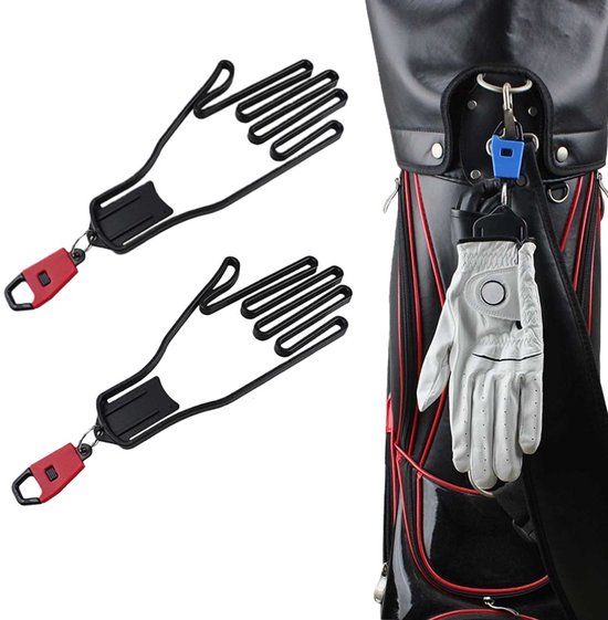 Golf Handschoenen Stretcher - 2 Stuks - Paar Houder - Hanger Keeper - Droger Shaper Tool Accessoires - Handschoen Ondersteuning - Frame Guardian - Geschenken voor Mannen Vrouwen Golfer - Rood van Merkloos