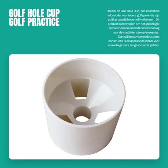 Golf Hole Cup Stevig en Duurzaam - Anti-Roest - Bescherming Groen Gat - Ondersteuning Vlag - Golf Praktijk Hulpmiddel - Hoogwaardige Kunststof - Golfcup