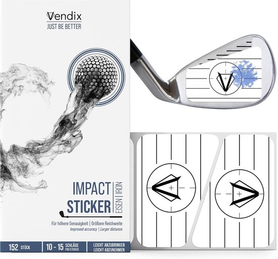 Golf Impact Stickers 152x - Weerbestendige impact tape - Voor verschillende slagen - Directe feedback op je strokes - ShopVlot