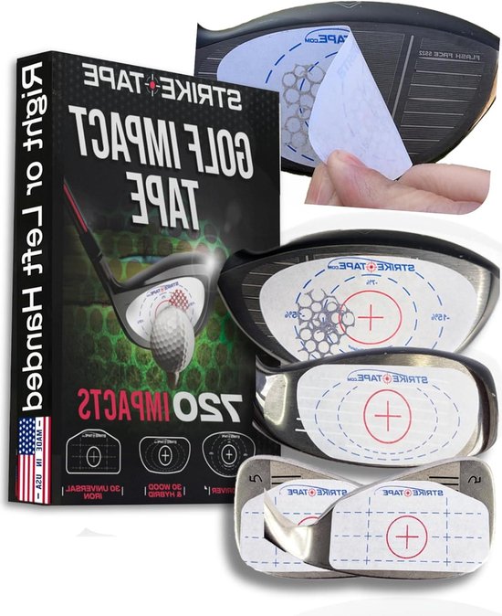 Golf Impact Stickers - Club Face Tape - Swing Analyse - Schone Lijm Residuvrij - 90 Stuks - Wit