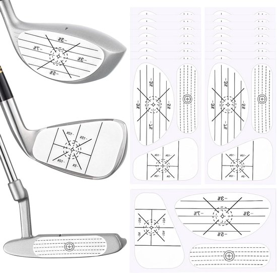 Golf Impact Tape Set - Club Stickers - Swing Analyse - Directe Feedback - 40 stuks - Blauw