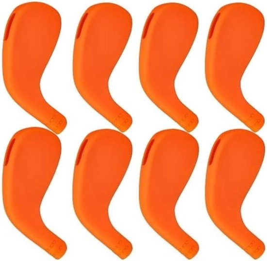 Golf Iron Covers - Club Beschermers - Golfclub Beschermen - Slijtvast Siliconen - 8 Stuks - Wit Zwart Oranje van GOLF