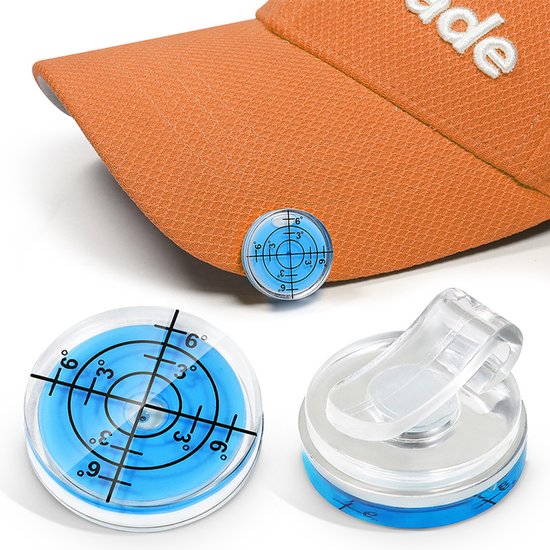 Golf Level Hat Clip - Hoedrandbevestiging voor niveaudetectie - Nauwkeurig richten voor putttraining - Magnetisch 2-pack