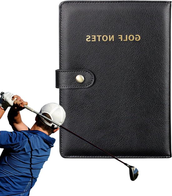 Golf Logboek - Golf Scorekaart - Golfspel Verbeteren - PU Leer Afwerking - 23 x 15 x 2.5 cm - Zwart