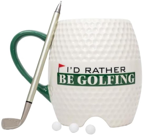 Golf Mok Set - Inclusief Pen en 3 Golfballen - Wit