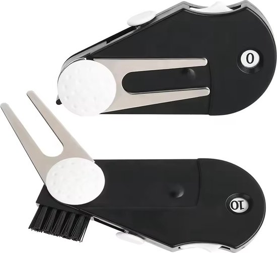 Golf Multi-Use Tool - Golf Accessoires - Handig voor op de Baan - Golf Must-have - Pitchfork - Clubcleaner - Scorenteller - Balmarker van Crestgolf